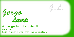 gergo lamp business card