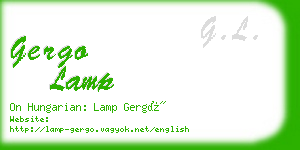 gergo lamp business card